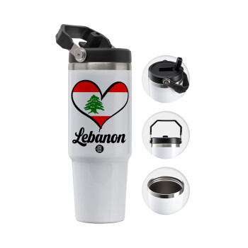 Lebanon flag, Θερμός Ανοξείδωτο 30oz με χερούλι
