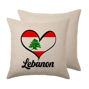 Lebanon flag, Μαξιλάρι καναπέ ΛΙΝΟ 40x40cm περιέχεται το  γέμισμα