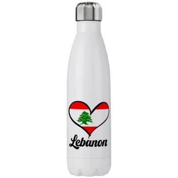 Lebanon flag, Stainless steel, double-walled, 750ml