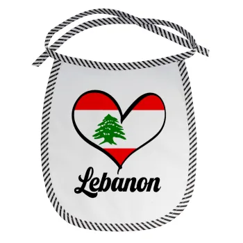 Lebanon flag, Σαλιάρα μωρού αλέκιαστη με κορδόνι Μαύρη