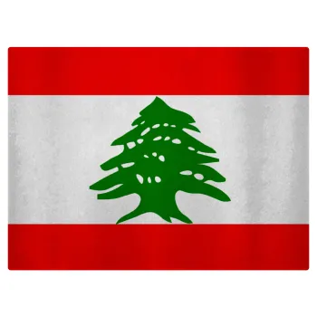 Lebanon flag, Επιφάνεια κοπής γυάλινη (38x28cm)