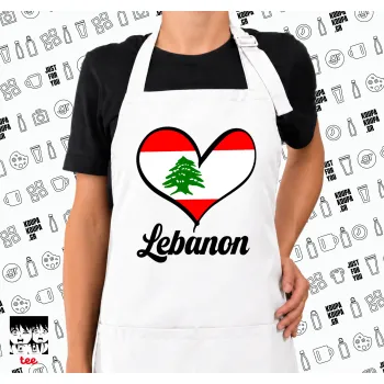 Lebanon flag, Ποδιά μακριά Σεφ ολόσωμη με τσέπες white (ΕΝΗΛΙΚΩΝ)