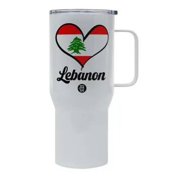 Lebanon flag, Tumbler με καπάκι, διπλού τοιχώματος (θερμό) 750L