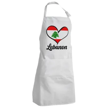 Lebanon flag, Adult Chef Apron (with sliders and 2 pockets)