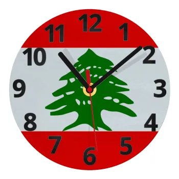 Lebanon flag, Ρολόι τοίχου γυάλινο (20cm)