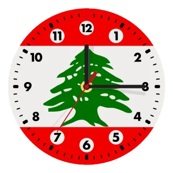 Lebanon flag, Wooden wall clock (20cm)