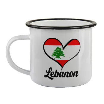 Lebanon flag, Κούπα εμαγιέ με μαύρο χείλος 360ml