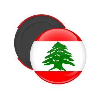 Lebanon flag, Μαγνητάκι ψυγείου στρογγυλό διάστασης 5cm