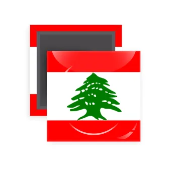 Lebanon flag, Μαγνητάκι ψυγείου τετράγωνο διάστασης 5x5cm