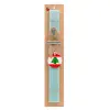 Easter Set, wooden keychain & aromatic flat Easter candle (30cm) (TURQUOISE)
