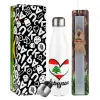 Easter candle, metallic white thermos bottle (500ml) & aromatic flat candle (30cm) (GRAY)