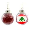 Transparent Christmas tree ball ornament with red filling 8cm