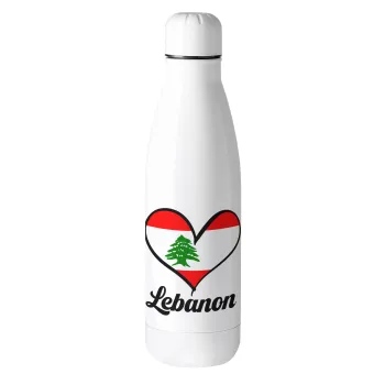 Lebanon flag, Μεταλλικό παγούρι θερμός (Stainless steel), 500ml