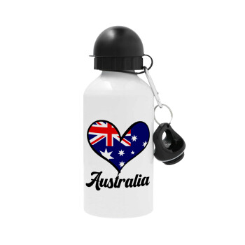 Australia flag, Metal water bottle, White, aluminum 500ml