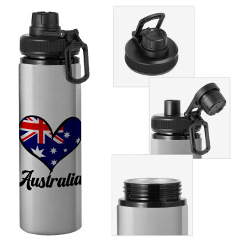 Australia flag, Metallic water bottle with safety cap, 850ml aluminum