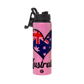 Australia flag, Metallic water bottle with safety lid, 850ml aluminum