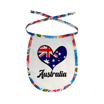 Australia flag, Σαλιάρα μωρού αλέκιαστη με κορδόνι Χρωματιστή