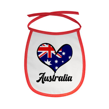 Australia flag, Σαλιάρα μωρού αλέκιαστη με κορδόνι Κόκκινη