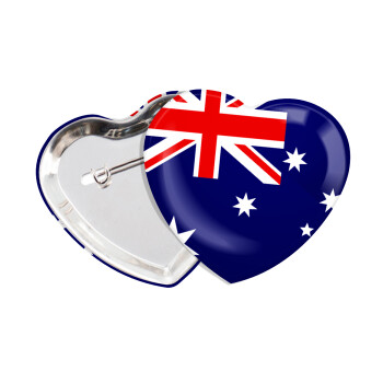 Australia flag, Κονκάρδα παραμάνα καρδιά (57x52mm)