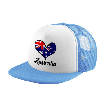 Australia flag, Καπέλο Soft Trucker με Δίχτυ Γαλάζιο/Λευκό