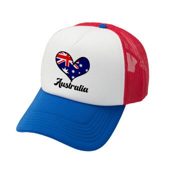 Australia flag, Καπέλο Soft Trucker με Δίχτυ Red/Blue/White 