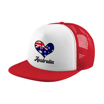 Australia flag, Καπέλο Soft Trucker με Δίχτυ Red/White 