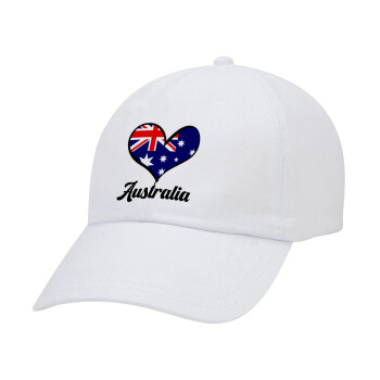 Australia flag, Καπέλο Ενηλίκων Baseball Λευκό 5-φύλλο (POLYESTER, ΕΝΗΛΙΚΩΝ, UNISEX, ONE SIZE)