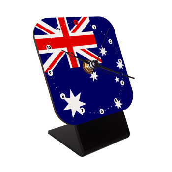 Australia flag, Επιτραπέζιο ρολόι ξύλινο με δείκτες (10cm)