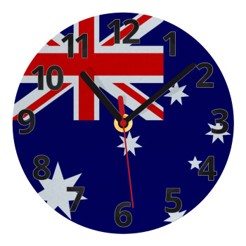 Australia flag, Ρολόι τοίχου γυάλινο (20cm)