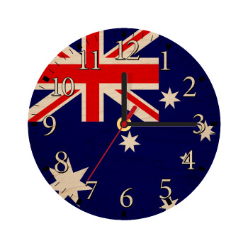 Australia flag, Ρολόι τοίχου ξύλινο plywood (20cm)
