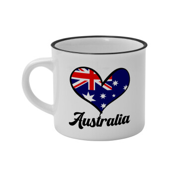 Australia flag, Κούπα κεραμική vintage Λευκή/Μαύρη 230ml