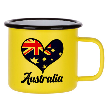 Australia flag, Κούπα Μεταλλική εμαγιέ ΜΑΤ Κίτρινη 360ml