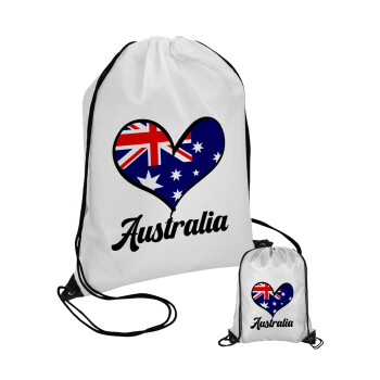 Australia flag, Τσάντα πουγκί με μαύρα κορδόνια 45χ35cm (1 τεμάχιο)