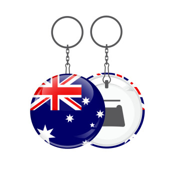 Australia flag, Μπρελόκ μεταλλικό 5cm με ανοιχτήρι
