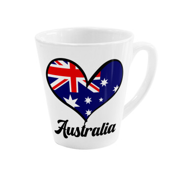 Australia flag, Κούπα κωνική Latte Λευκή, κεραμική, 300ml