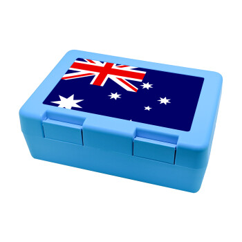 Australia flag, Children's cookie container LIGHT BLUE 185x128x65mm (BPA free plastic)