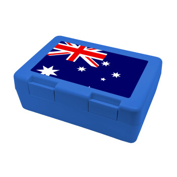 Australia flag, Παιδικό δοχείο κολατσιού ΜΠΛΕ 185x128x65mm (BPA free πλαστικό)