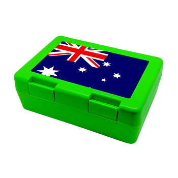 Australia flag, Παιδικό δοχείο κολατσιού ΠΡΑΣΙΝΟ 185x128x65mm (BPA free πλαστικό)