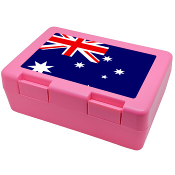 Australia flag, Παιδικό δοχείο κολατσιού ΡΟΖ 185x128x65mm (BPA free πλαστικό)