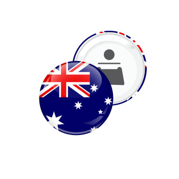 Australia flag, Μαγνητάκι και ανοιχτήρι μπύρας στρογγυλό διάστασης 5,9cm