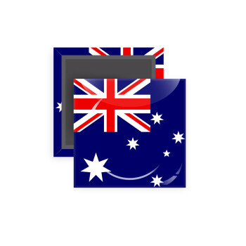 Australia flag, Μαγνητάκι ψυγείου τετράγωνο διάστασης 5x5cm