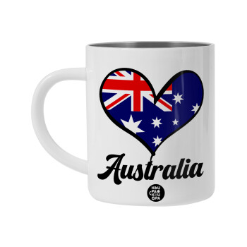 Australia flag, BIG Mug Stainless steel double wall (450ml, White)