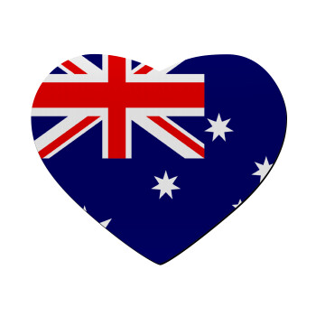 Australia flag, Mousepad καρδιά 23x20cm