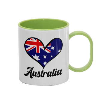 Australia flag, Κούπα (πλαστική) (BPA-FREE) Polymer Πράσινη για παιδιά, 330ml