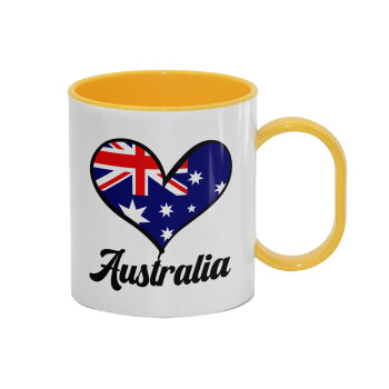 Australia flag, Κούπα (πλαστική) (BPA-FREE) Polymer Κίτρινη για παιδιά, 330ml