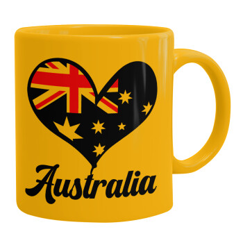 Australia flag, Κούπα, κεραμική κίτρινη, 330ml (1 τεμάχιο)