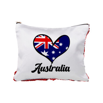 Australia flag, Τσαντάκι νεσεσέρ με πούλιες (Sequin) Κόκκινο