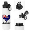 Metal water bottle with safety cap, aluminum 850ml