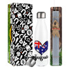 Easter candle, metallic white thermos bottle (500ml) & aromatic flat candle (30cm) (GRAY)