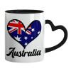 Mug heart black handle, ceramic, 330ml
